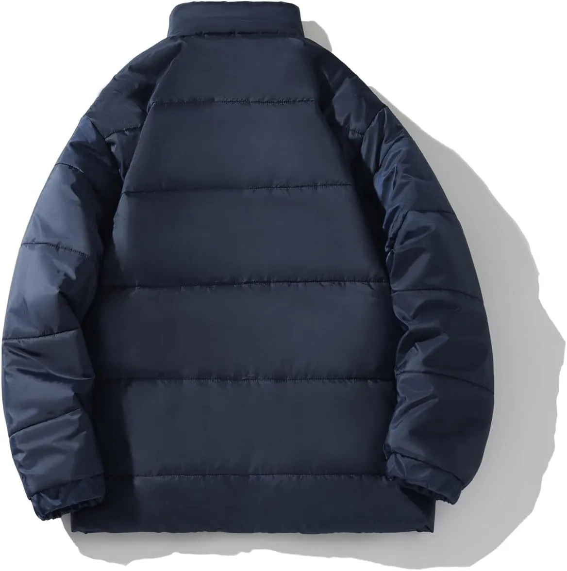 Men's Color Block Padded Quilted Flight Bomber Jacket Lightweight Packable Warm Winter Coat Cotton Jacket Outerwear