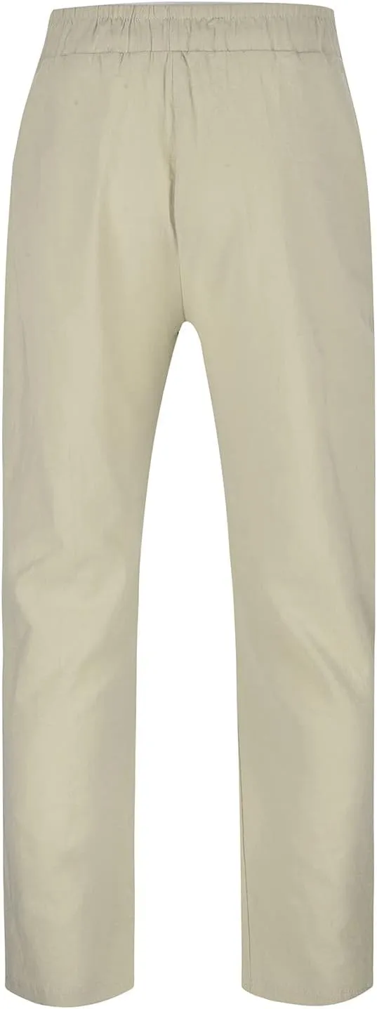 Men's Cotton Linen Pants Casual Drawstring Elastic Waist Beach Pants Loose Yoga Pants Yoga Pants