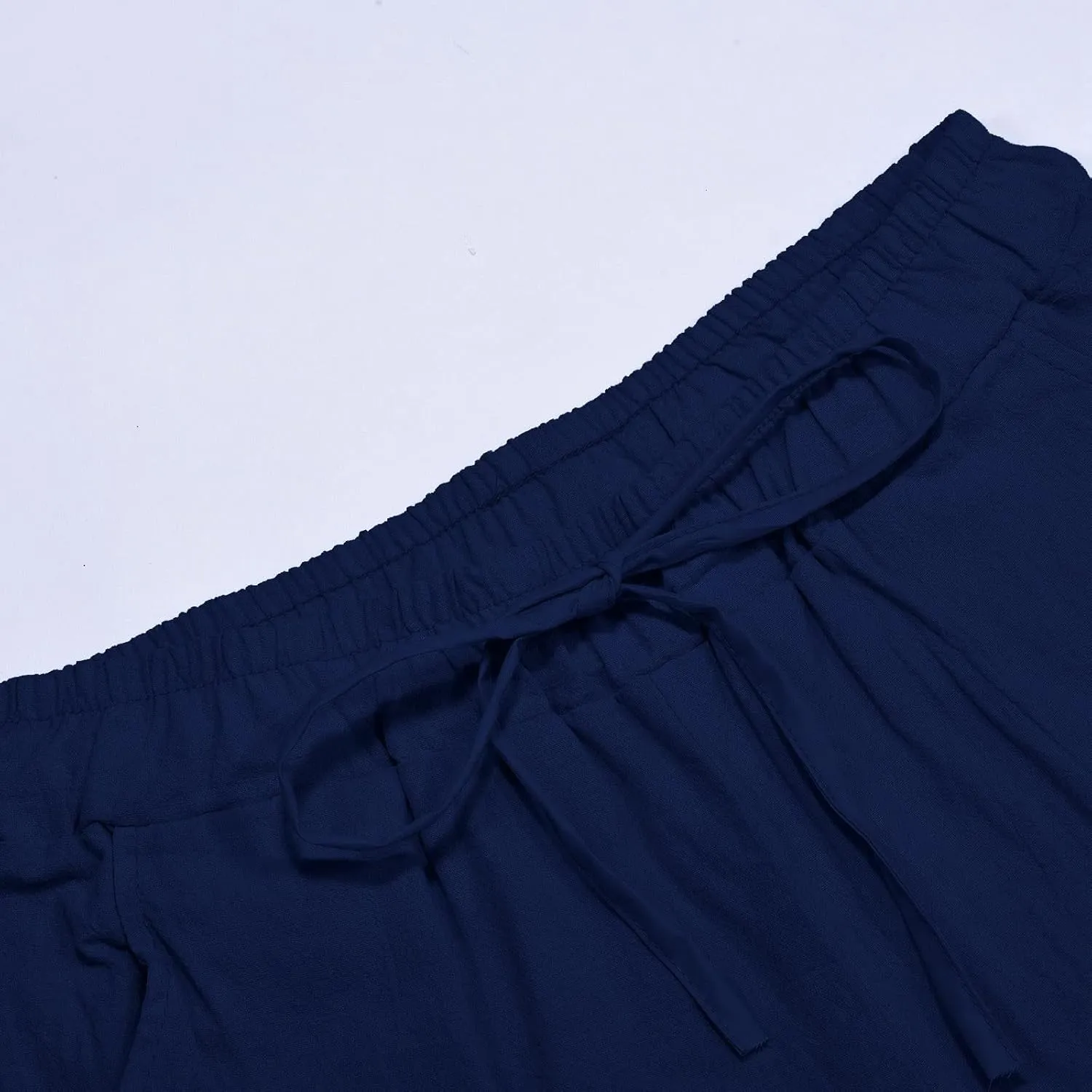 Men's Cotton Linen Pants Casual Drawstring Elastic Waist Beach Pants Loose Yoga Pants Yoga Pants