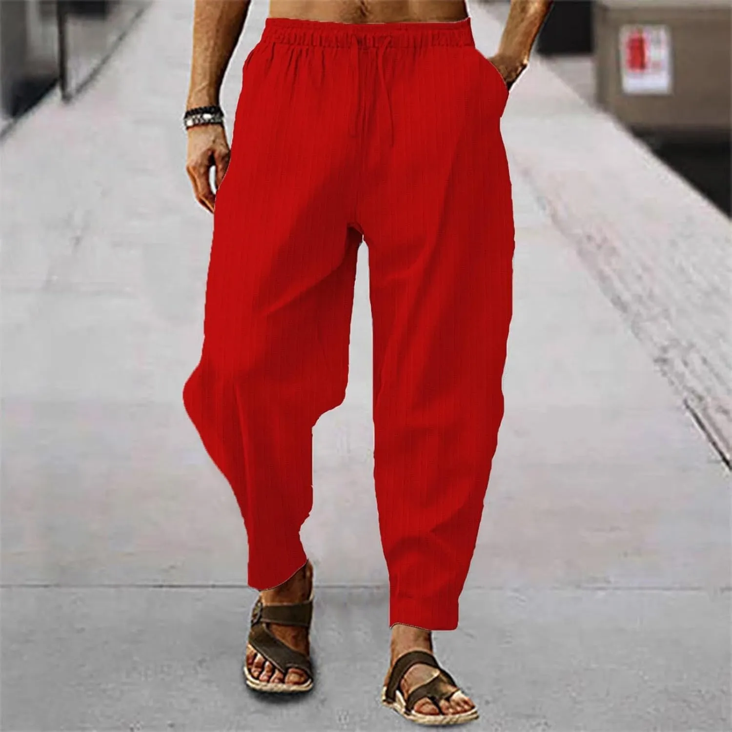 Mens Hip Hop Harem Pants Men's Slim Pants Pants Calf-Length Men's Pants Cargo Hippie Loose Fit Trousers Baggy Pants