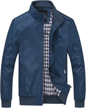 Men's Lightweight Softshell Coat Outerwear Zipper Windbreaker Flight Bomber Jacket Fall Jackets for Men