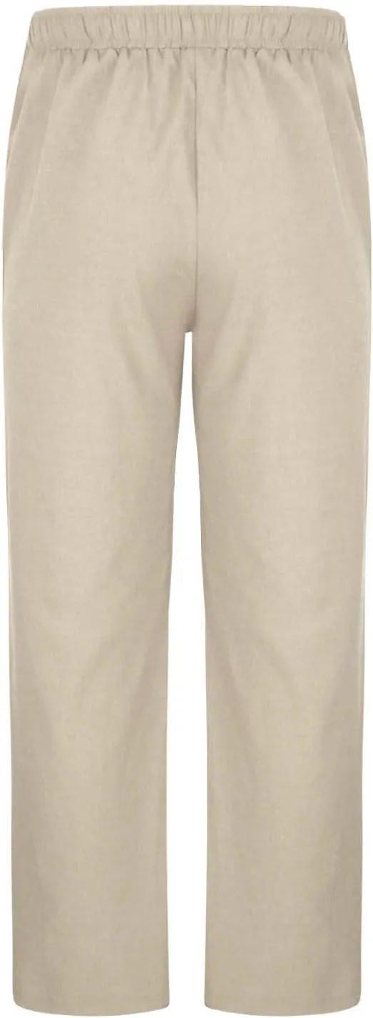 Mens Linen Pants Casual Pants Relaxed-Fit Beach Pants Summer Trousers Drawstring Elastic Waist Pants