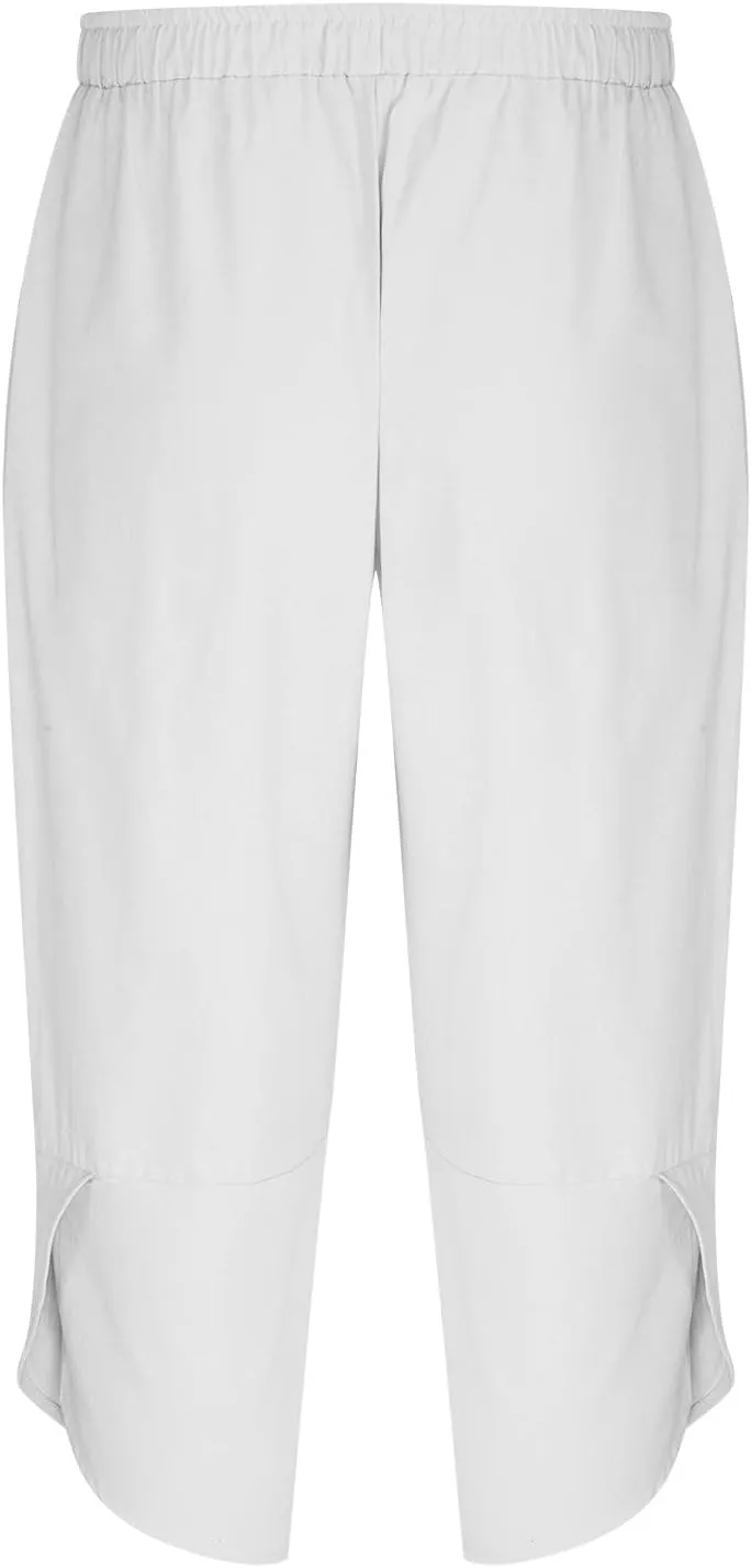 Mens Linen Pants Casual Pants Relaxed-Fit Beach Trousers Summer Yoga Pants Drawstring Elastic Waist Pants