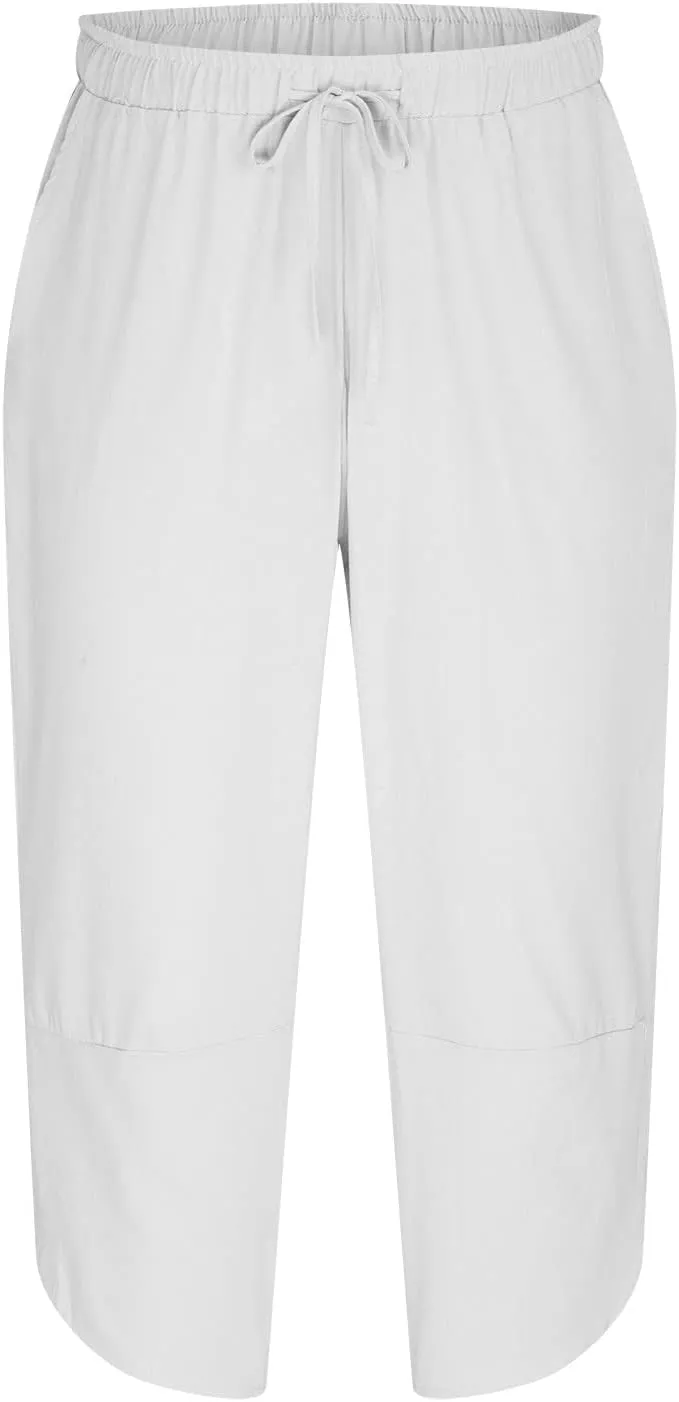 Mens Linen Pants Casual Pants Relaxed-Fit Beach Trousers Summer Yoga Pants Drawstring Elastic Waist Pants