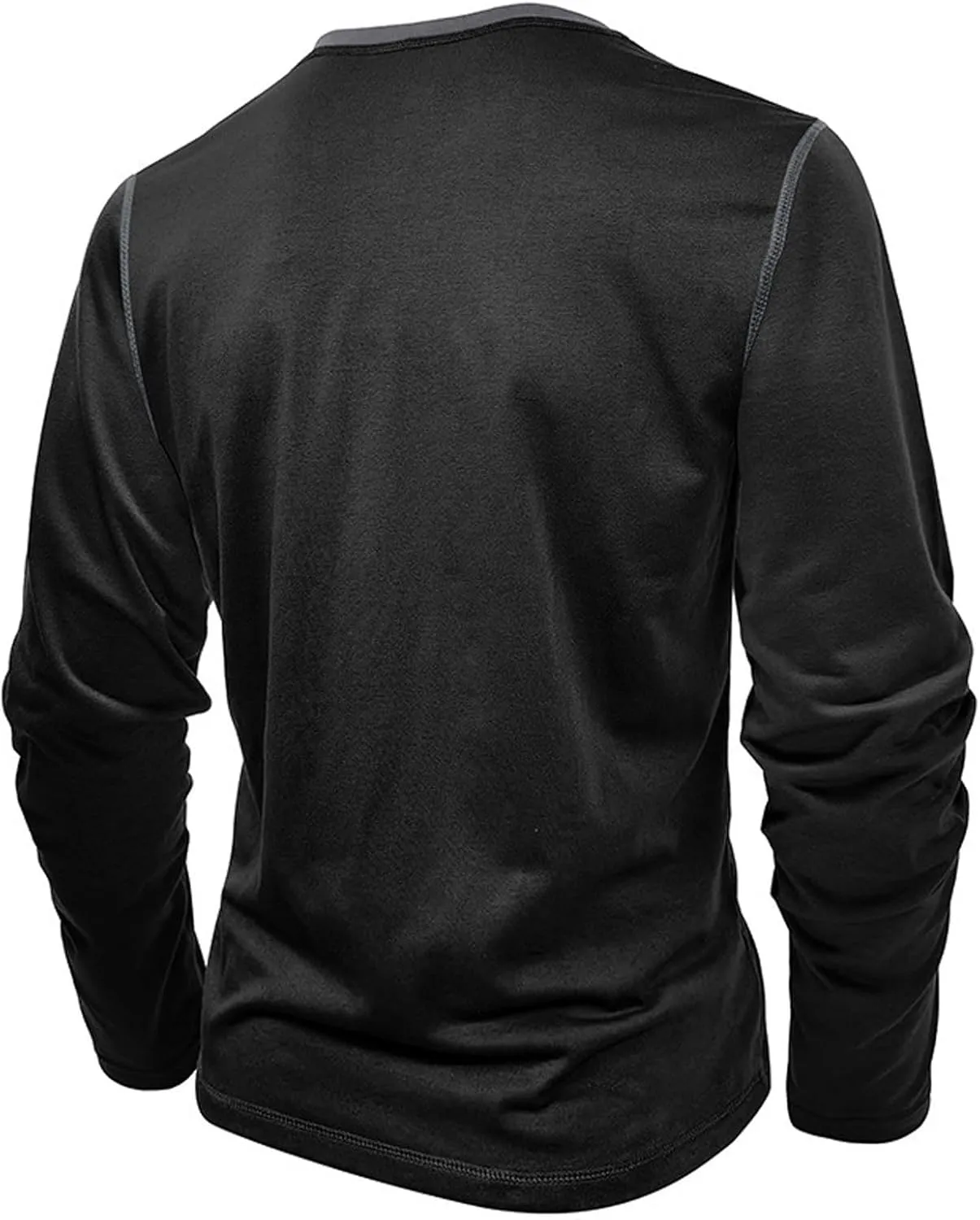 Mens Long Sleeve Muscle T Shirts Athletic Fit Henley Shirts Casual Button Crewneck Longline Gym Workout Tee Shirts