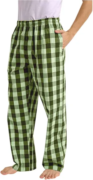 Mens Pajamas Pants Plaid Casual Pants Pants Elastic Waist Trousers Lightweight Comfy Homewear Pants with Pockets