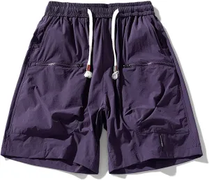 Men's Quick Dry Athletic Shorts Lightweight Breathable Running Shorts Elastic Waistband Workout Gym Short Pants