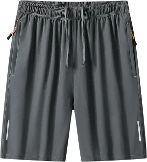 Mens Quick Dry Shorts 2025 Running Shorts Zipper Pocket Gym Shorts Athletic Workout Shorts Breathable Summer Bottoms