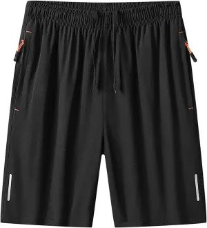 Mens Quick Dry Shorts 2025 Running Shorts Zipper Pocket Gym Shorts Athletic Workout Shorts Breathable Summer Bottoms