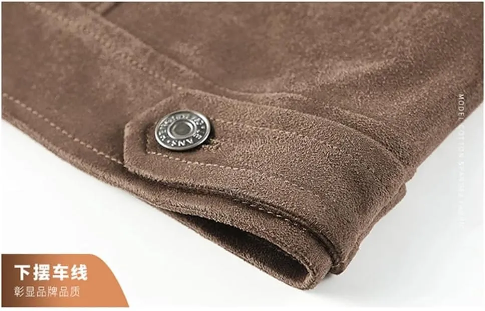 Men's Slim-Fit British Style Outdoor Sports Cargo Retro Suede Coat Youth All-Match Cargo Jacket