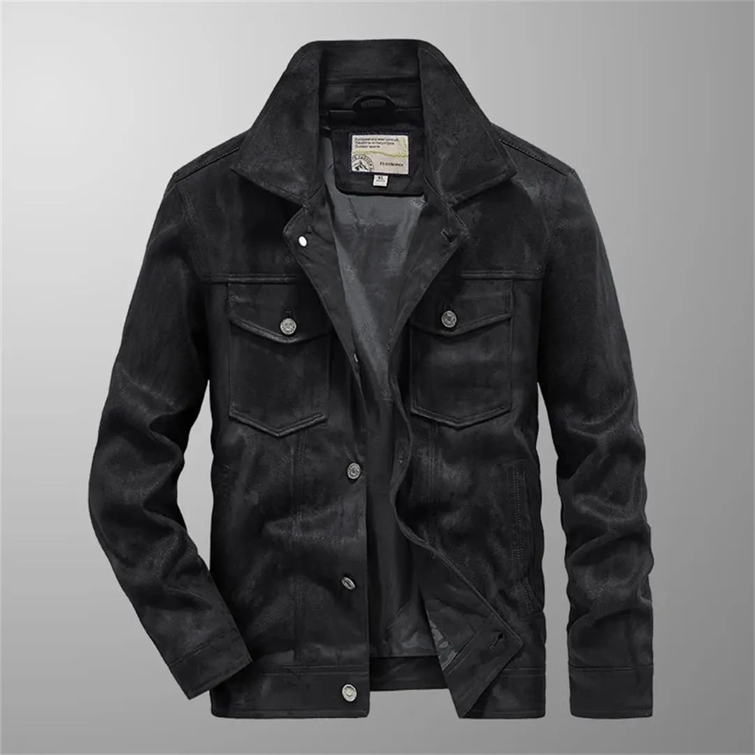 Men's Slim-Fit British Style Outdoor Sports Cargo Retro Suede Coat Youth All-Match Cargo Jacket