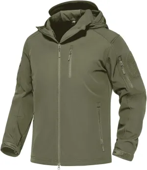 Men's Soft Shell Waterproof Multi-Pockets Coats Warm Thermal Hiking Hunting Fishing Fleece Lined Jackets