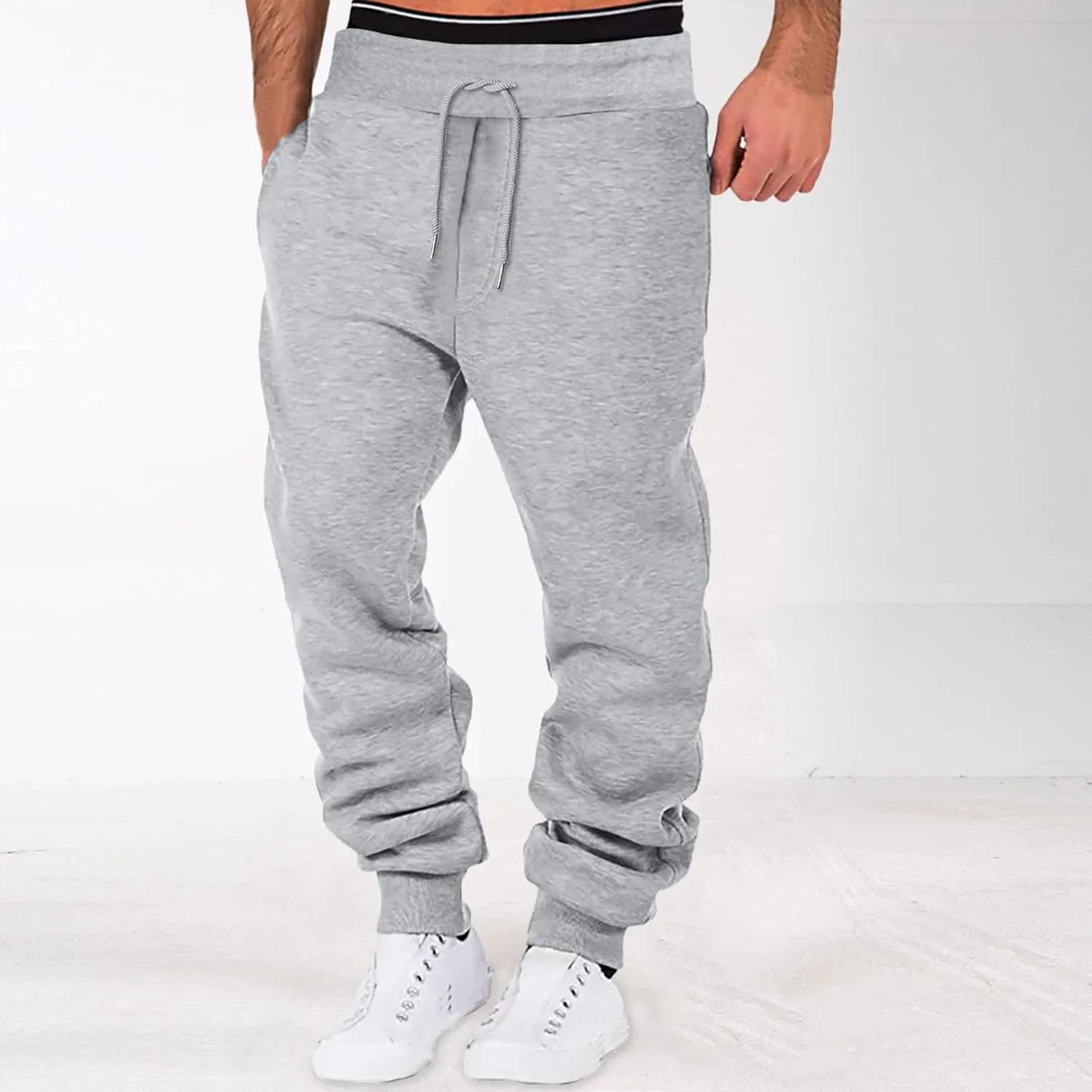 Mens Sweatpants Joggers Pants Man for Workout Jogging Running Men's Heavyweight Sweatpants Fleece Lined with Pockets