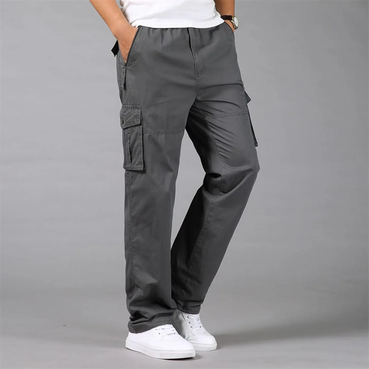 Mens Sweatpants with Pockets Big and Tall Heavyweight Cargo Pants Men's Slim Jogger Pants Tapered Athletic Sweatpants