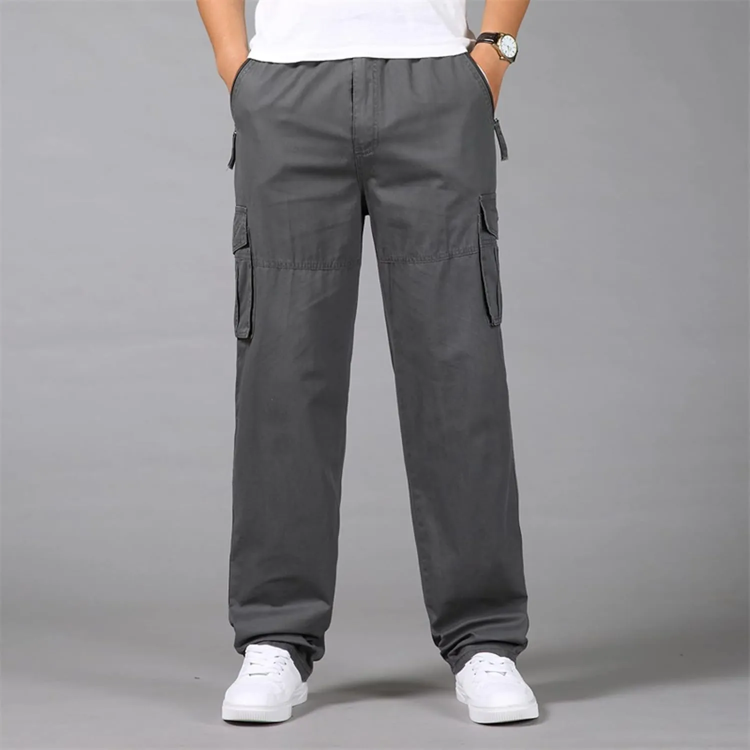 Mens Sweatpants with Pockets Big and Tall Heavyweight Cargo Pants Men's Slim Jogger Pants Tapered Athletic Sweatpants