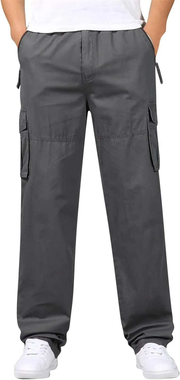 Mens Sweatpants with Pockets Big and Tall Heavyweight Cargo Pants Men's Slim Jogger Pants Tapered Athletic Sweatpants