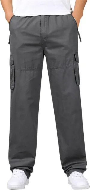 Mens Sweatpants with Pockets Big and Tall Heavyweight Cargo Pants Men's Slim Jogger Pants Tapered Athletic Sweatpants