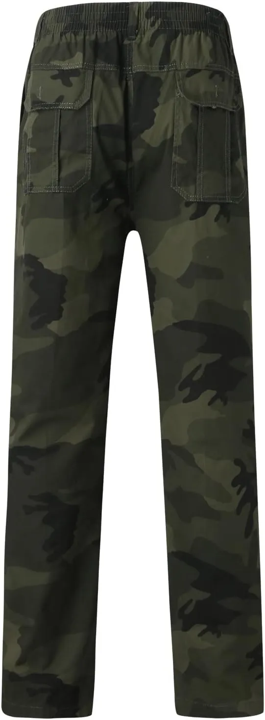 Mens Sweatpants with Pockets Big and Tall Jogger Sweatpants Motocross Dirt Bike Jogger Elastic Waist Pants Men's Camo