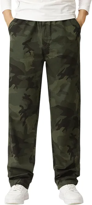 Mens Sweatpants with Pockets Big and Tall Jogger Sweatpants Motocross Dirt Bike Jogger Elastic Waist Pants Men's Camo