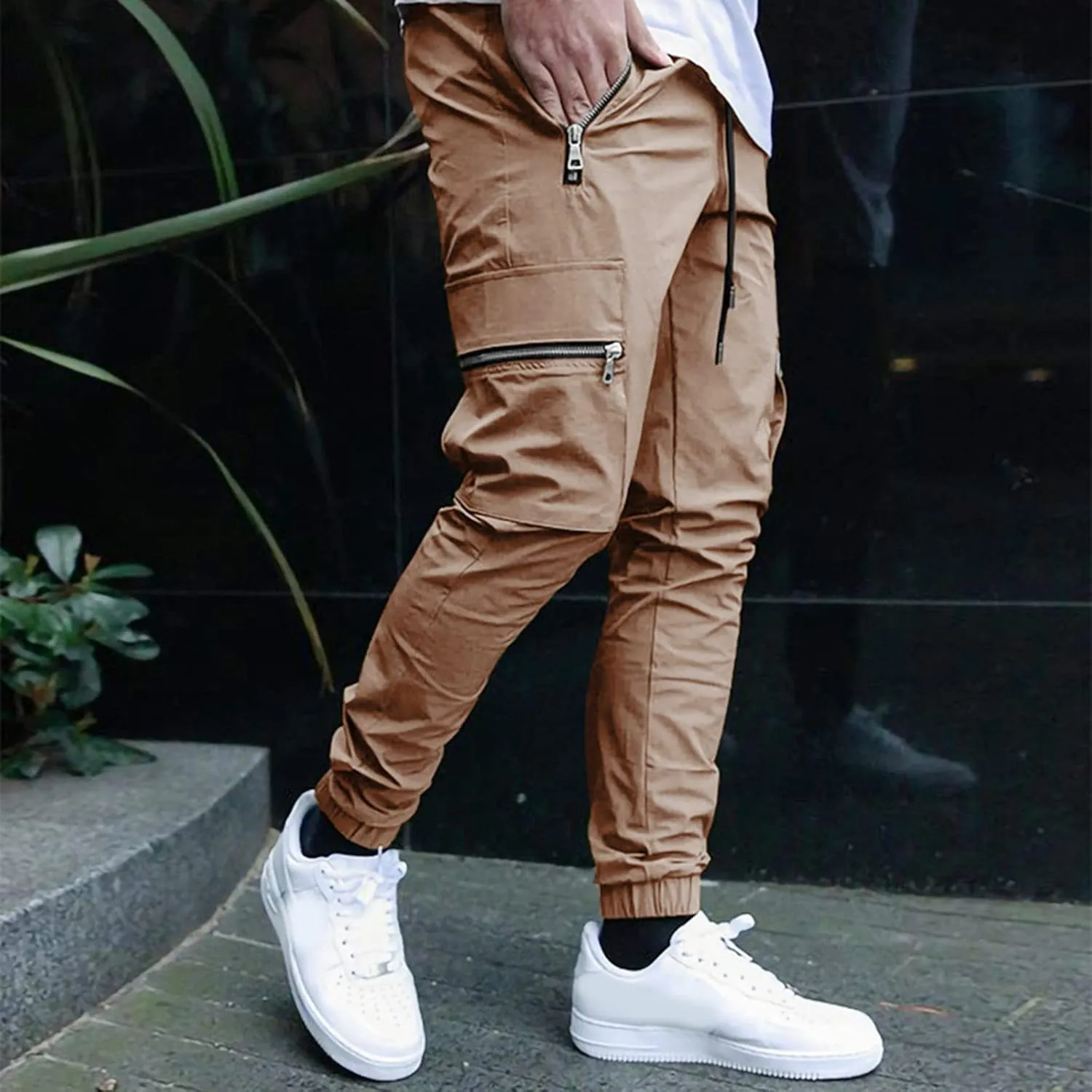 Mens Workout Cargo Sweatpants for Men Relaxed Fit S-5XL Men's Tactical Pants Tactical Trousers with 6 Pockets Sports