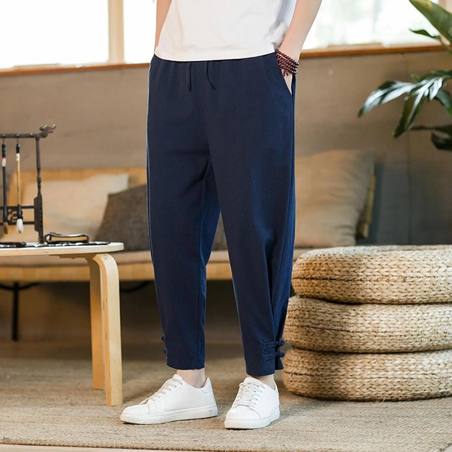 Mens Workout Cargo Sweatpants Pants Mens Athletic Workout Running Jogger Pants with Pockets Cargo Pants for Men Black