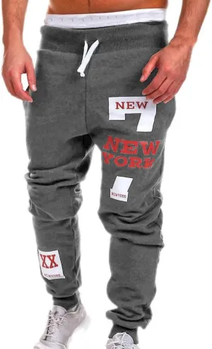 Mens Workout Cargo Sweatpants with Pockets Long Pants Men's Slim Fit Gym Running Workout Pants Athletic Drawstring