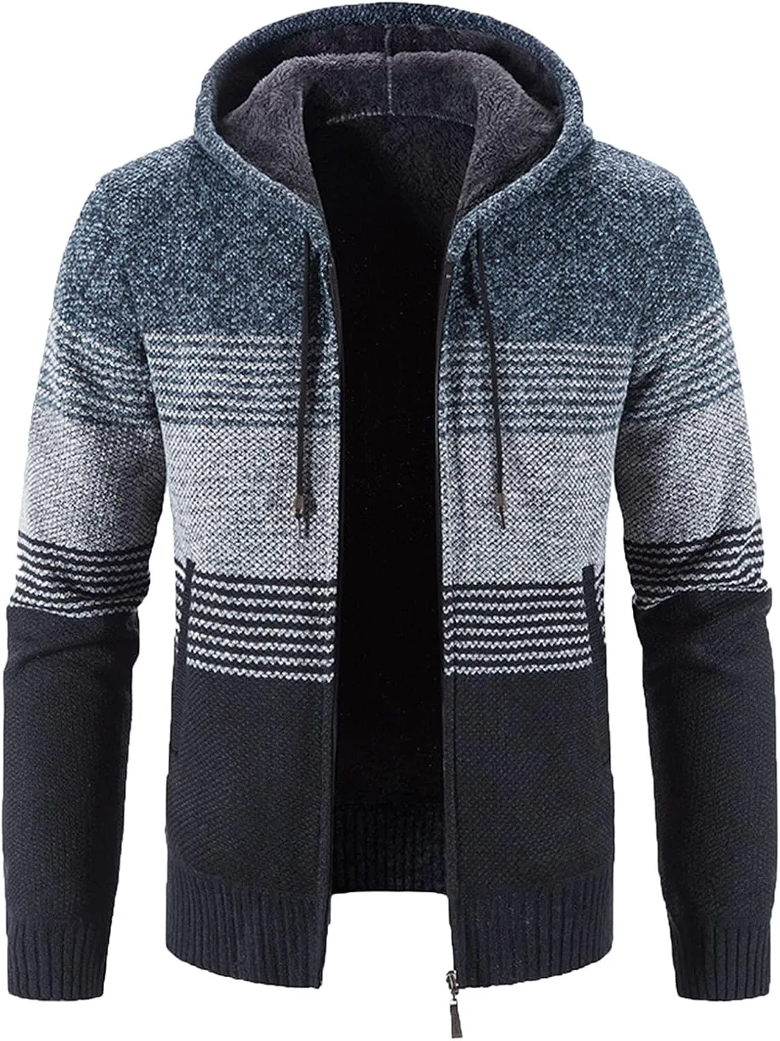 MIDOO Rain Jacket Men Waterproof Lightweight Casual Fleece Warm Jackets Thick Coats Breathable Long Sleeve Loose Sweater