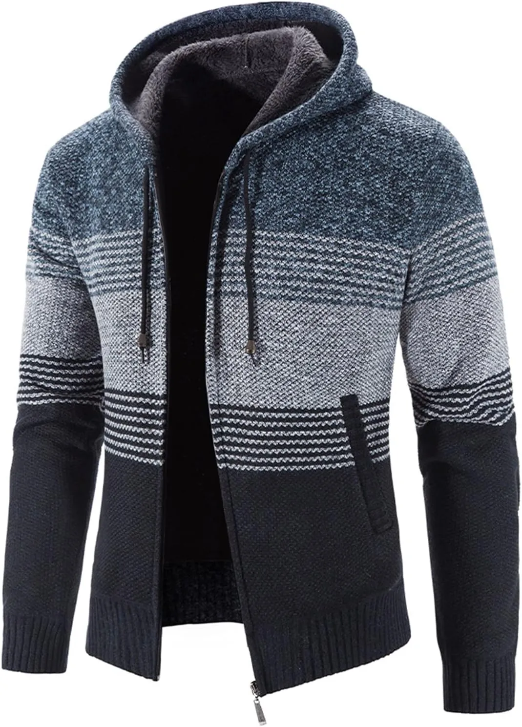 MIDOO Rain Jacket Men Waterproof Lightweight Casual Fleece Warm Jackets Thick Coats Breathable Long Sleeve Loose Sweater