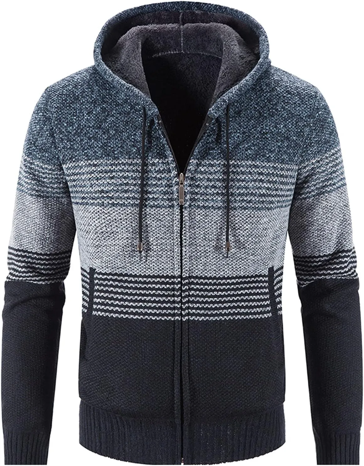MIDOO Rain Jacket Men Waterproof Lightweight Casual Fleece Warm Jackets Thick Coats Breathable Long Sleeve Loose Sweater