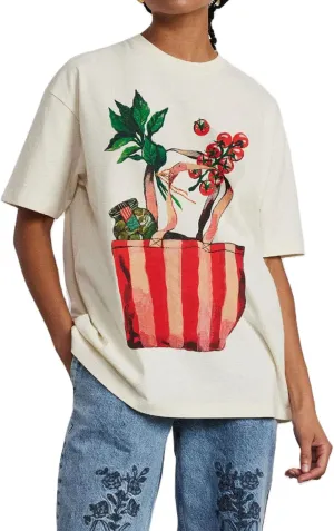 Muineobuka Women Y2k Fruit Graphic Tees Oversized Short Sleeve Crewneck Loose T Shirts Summer Aesthetic Streetwear