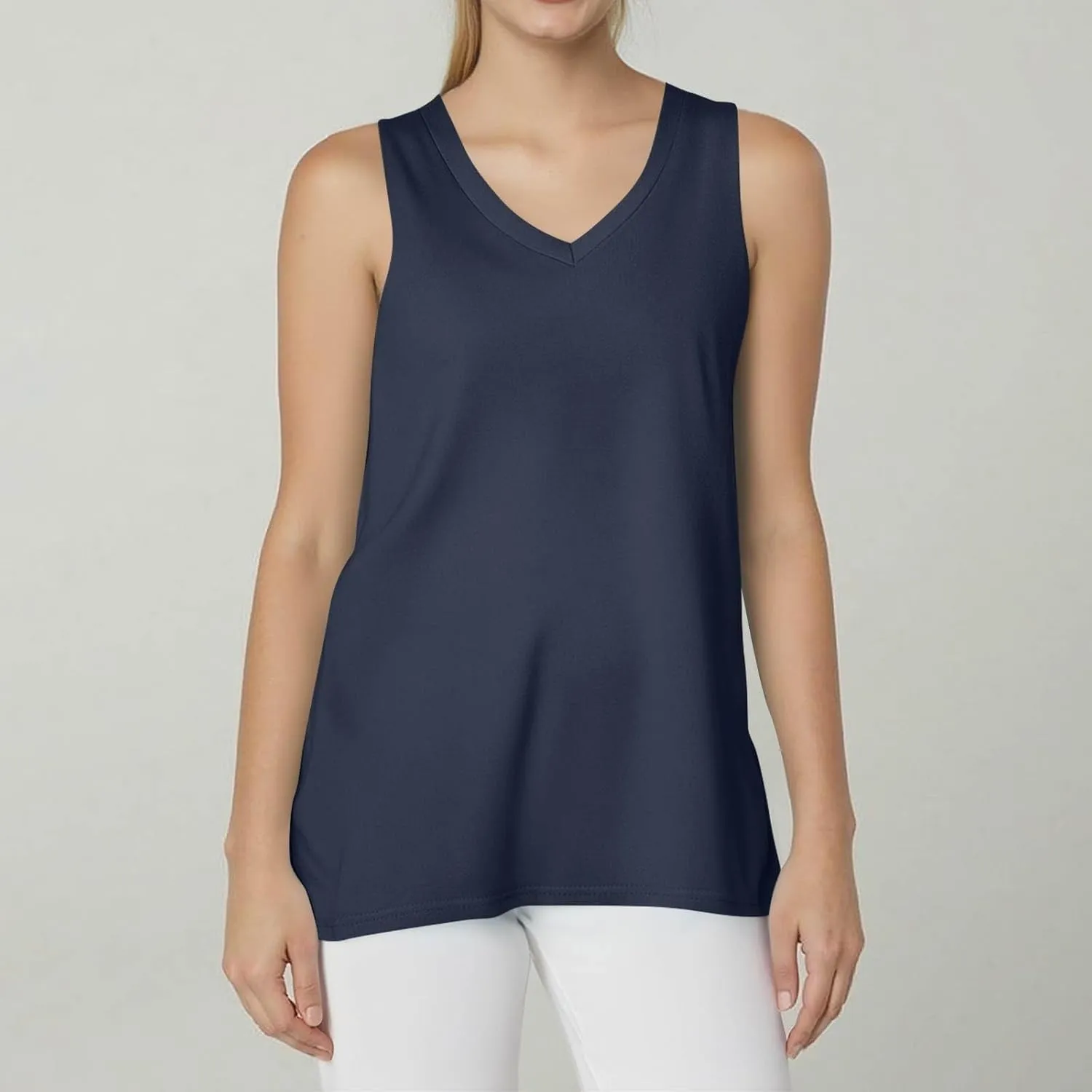 NBXNZWF Womens Tank Tops 2025 Summer Sleeveless V Neck Boho T Shirts Casual Loose Fit Going Out Workout Basic Tunic Tops