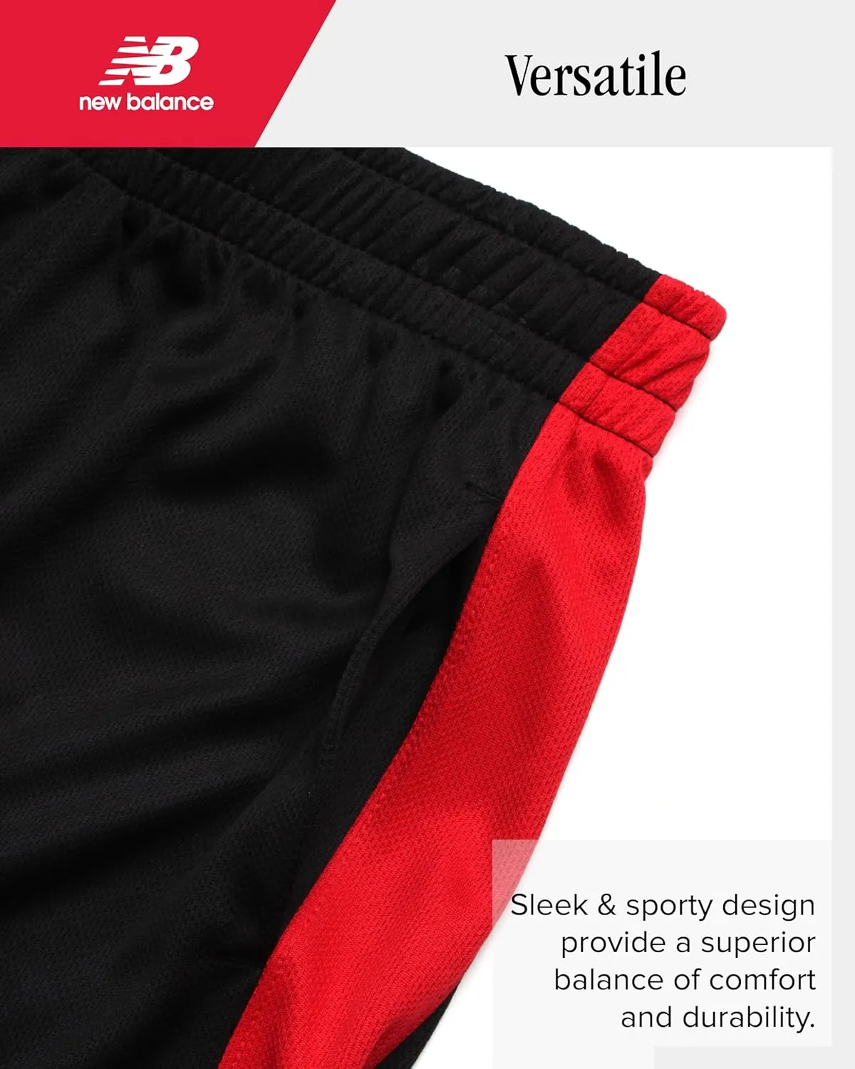 New Balance Boys' Active Shorts - Kids Athletic Performance Woven Shorts with Pockets - Gym Shorts for Boys' (8-20)