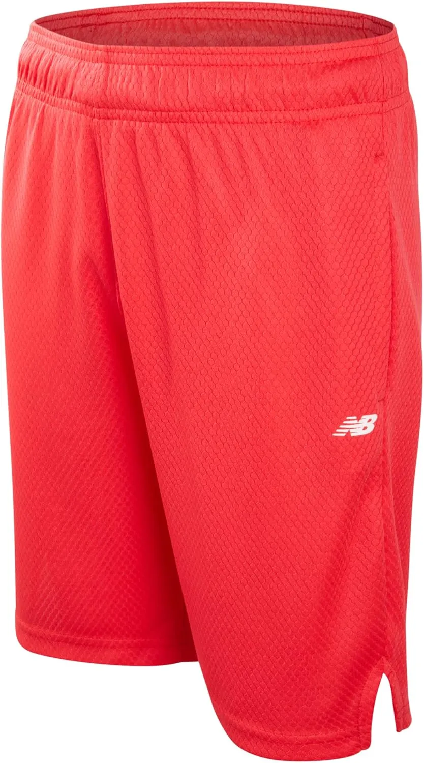 New Balance Boys' Active Shorts - Performance Gym Shorts with Pockets - Kids' Mesh Athletic Shorts for Boys' (Size: 4-20)