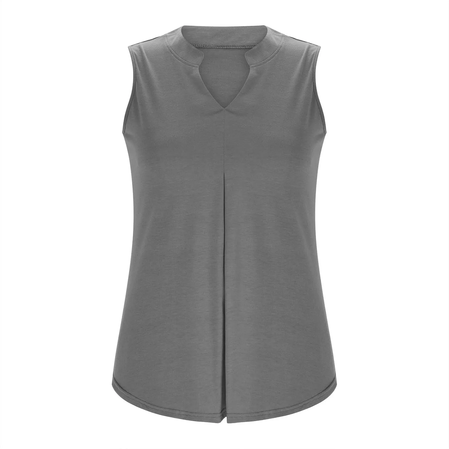 Oplxuo Women V Neck Pleated Tank Tops Trendy Dressy Sleeveless Shirts Casual Cute Blouses Solid Summer Tanks