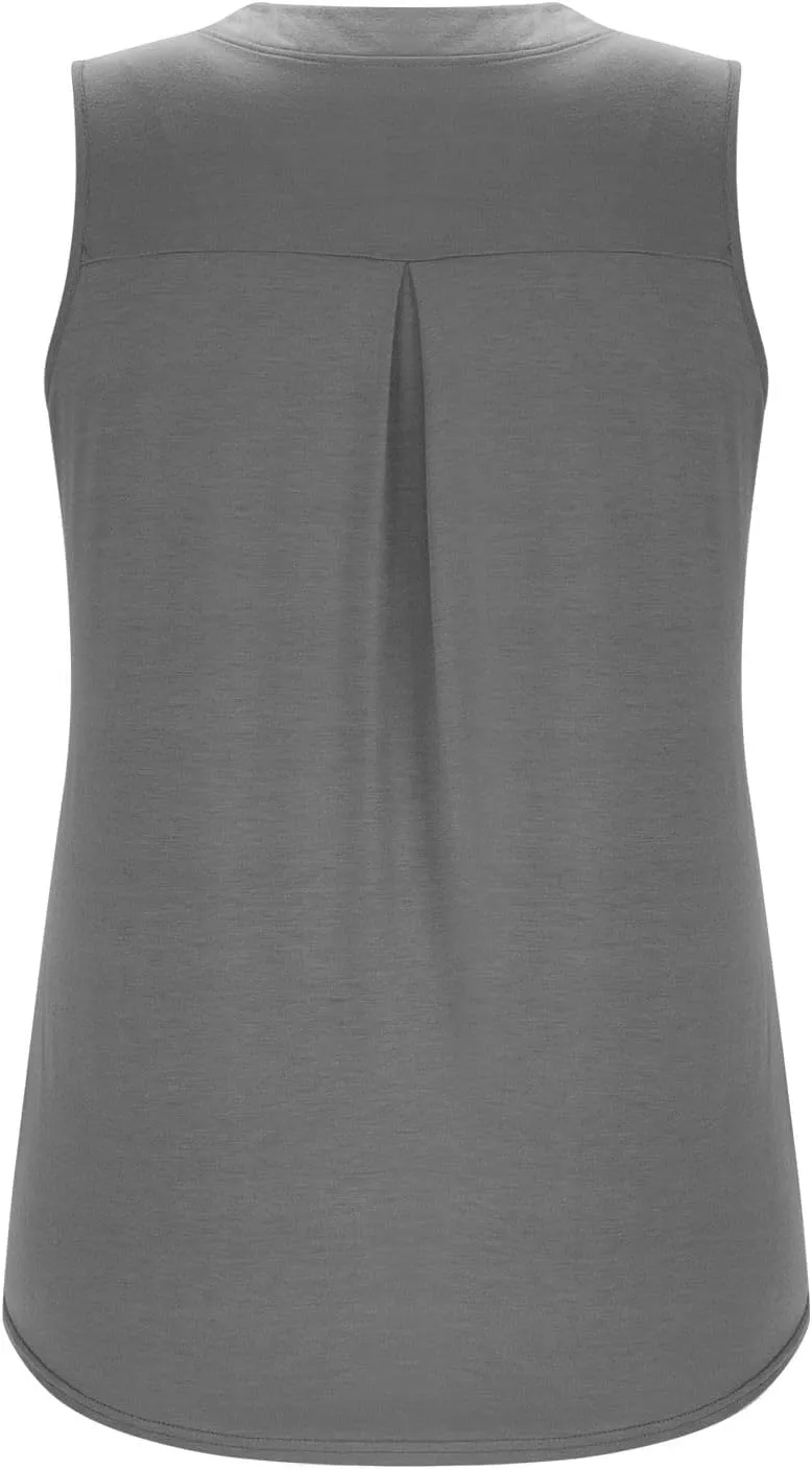 Oplxuo Women V Neck Pleated Tank Tops Trendy Dressy Sleeveless Shirts Casual Cute Blouses Solid Summer Tanks