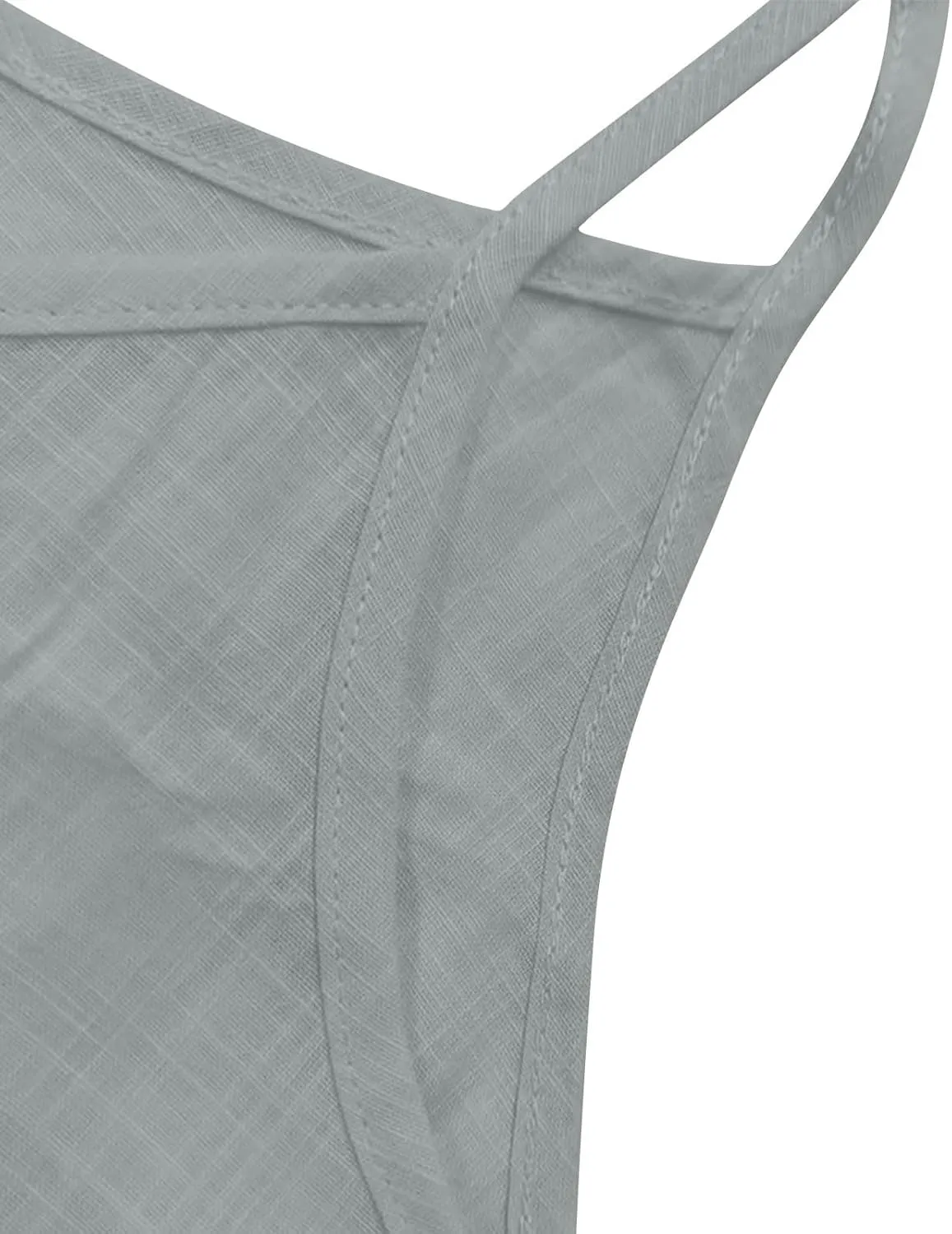 Oplxuo Womens Linen Tank Top Sleeveless Spaghetti Strap Camisole Tops Casual Solid Color Tee Shirts Summer Flowy Tank Top