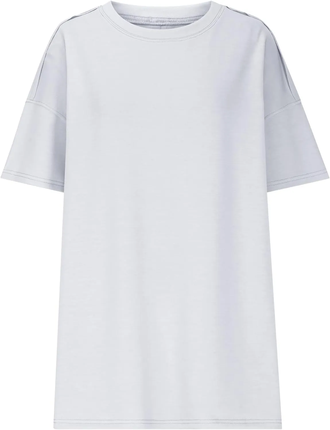 Oversized Tshirts for Women Patchwork Side Slit Summer Tops Crewneck Short Sleeve Shirts Blouses Workout Y2k Clothing