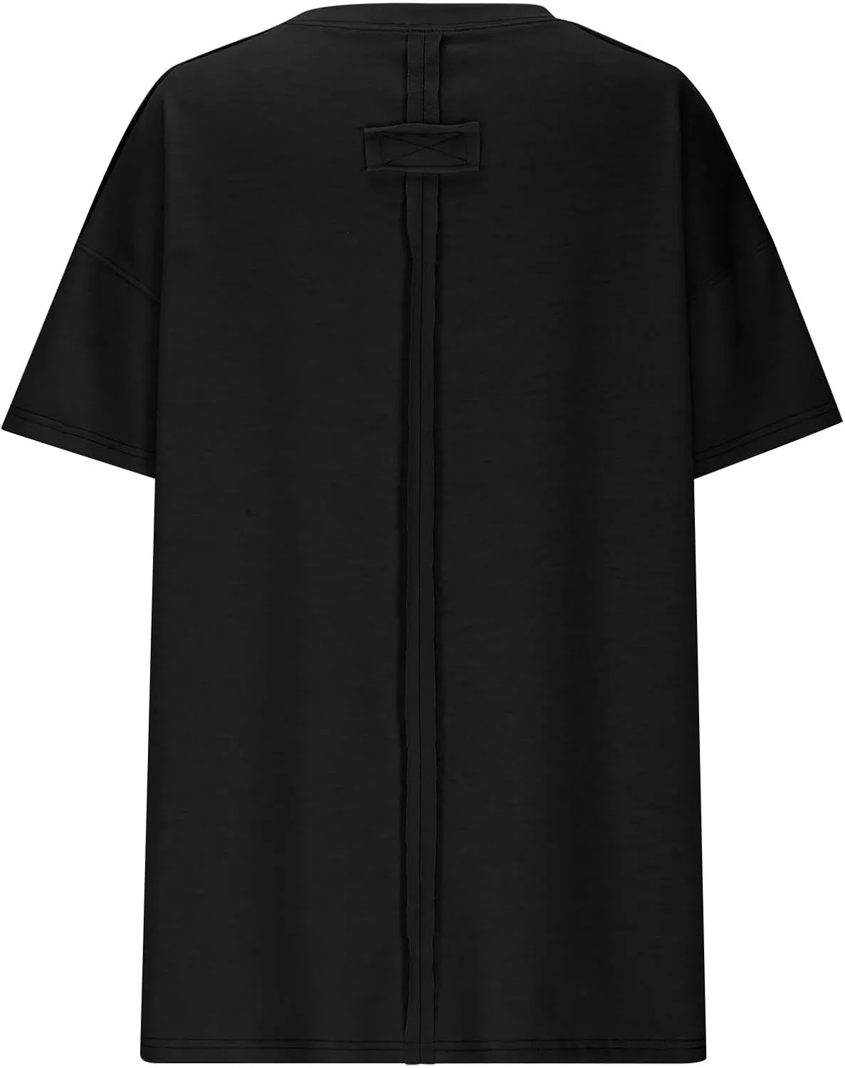 Oversized Tshirts for Women Patchwork Side Slit Summer Tops Crewneck Short Sleeve Shirts Blouses Workout Y2k Clothing