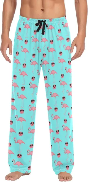 Pink Flamingo Skull Pattern Men's Pajama Pants Sleepwear Lounge Pajama Bottoms