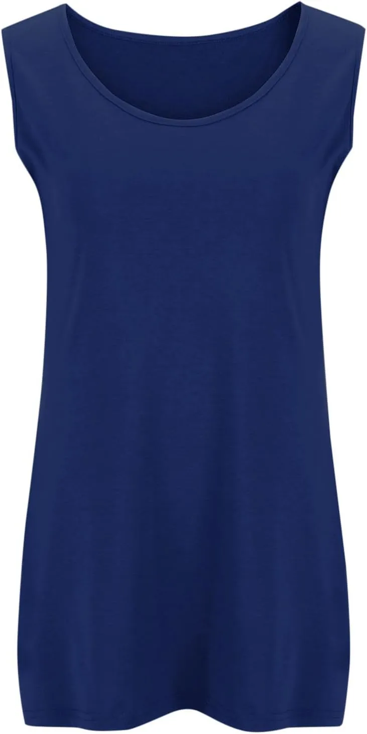 Plus Size Tops for Women Loose Fit Tank Top Summer Casual Scoop Neck Trendy Sleeveless Shirts Fashion Flowy Blouse