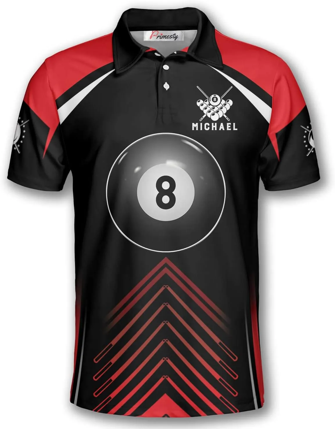PRIMESTY Custom Billiards Shirts- Men's Billiards Polo Shirts- Personalized Pool Jerseys