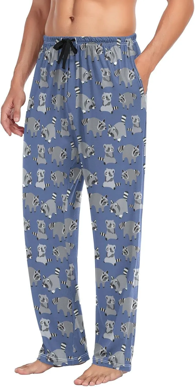 Racoons Family Pattern Men's Pajama Pants Sleepwear Lounge Pajama Bottoms