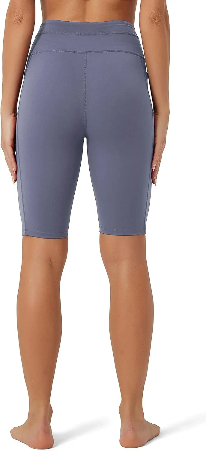 Rataves Womens Shorts 10" Workout Yoga Shorts with Pockets High Waisted Athletic Shorts Running Biker Shorts（007）