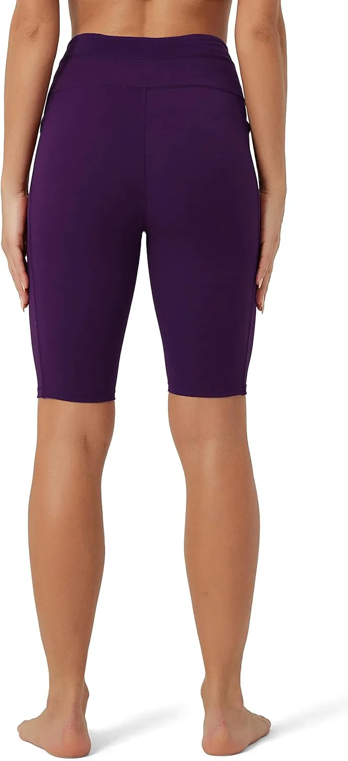 Rataves Womens Shorts 10" Workout Yoga Shorts with Pockets High Waisted Athletic Shorts Running Biker Shorts（007）