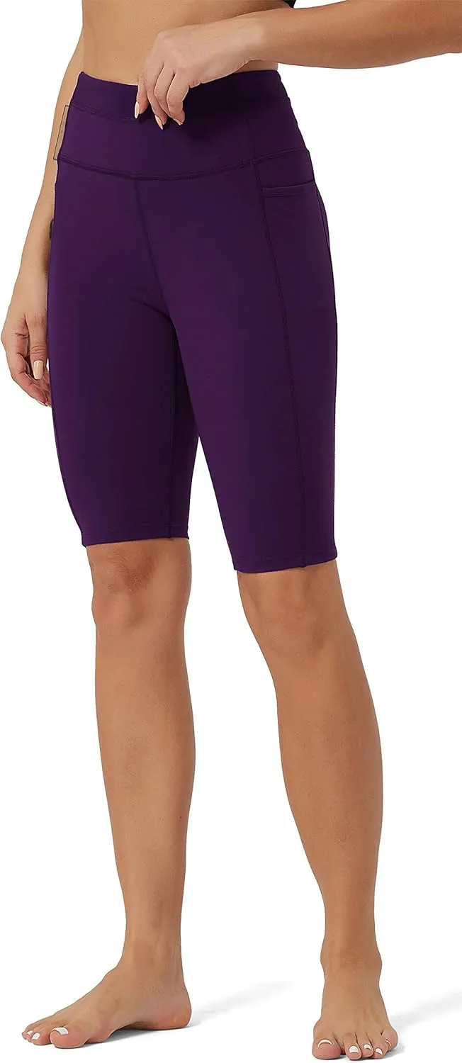 Rataves Womens Shorts 10" Workout Yoga Shorts with Pockets High Waisted Athletic Shorts Running Biker Shorts（007）