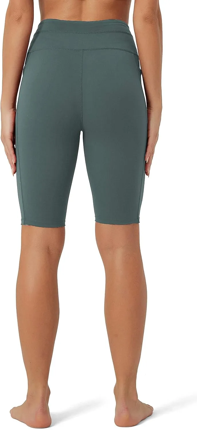 Rataves Womens Shorts 10" Workout Yoga Shorts with Pockets High Waisted Athletic Shorts Running Biker Shorts（007）