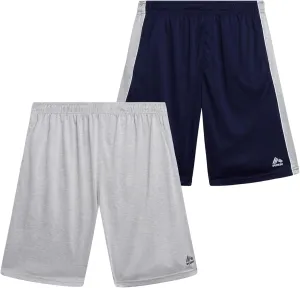 RBX Boys' Athletic Shorts - 2 Pack Breathable Poly Fleece Performance Shorts with Pockets - Active Shorts for Boys