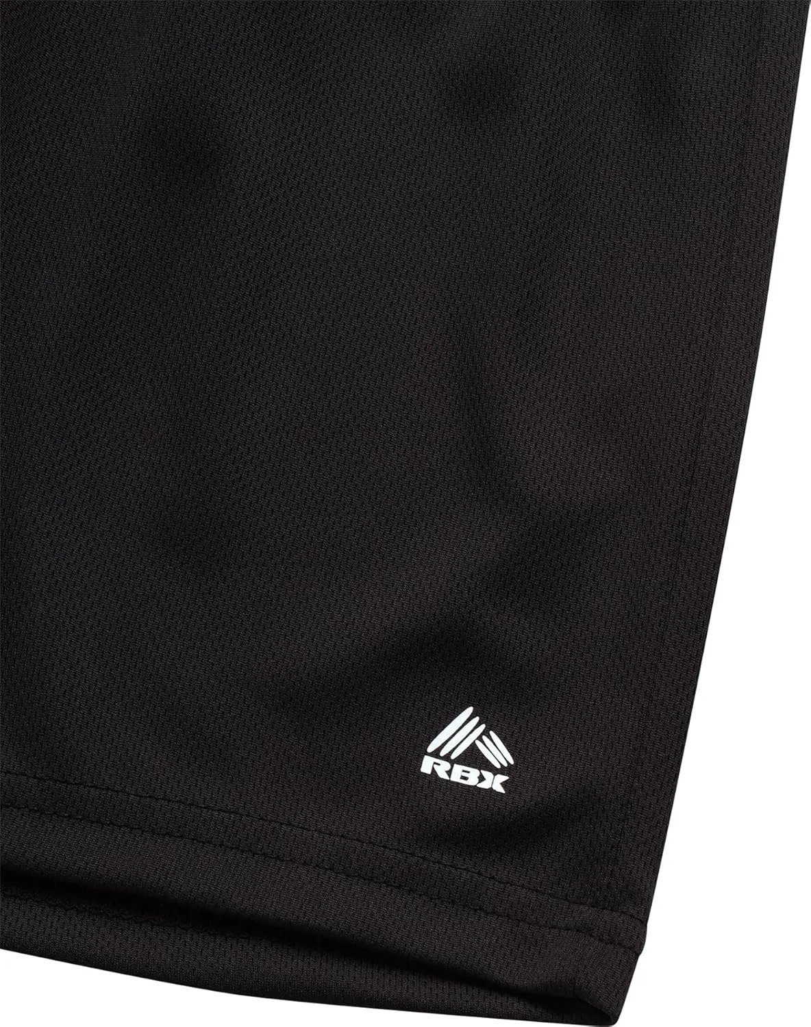 RBX Boys' Athletic Shorts - 2 Pack Breathable Poly Fleece Performance Shorts with Pockets - Active Shorts for Boys