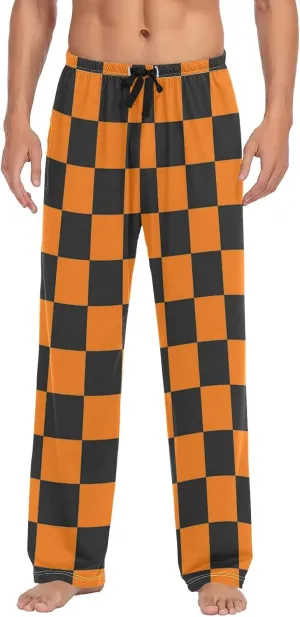 Red Checkered Gingham Plaid Men's Pajama Pants Sleepwear Lounge Pajama Bottoms