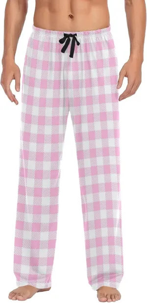 Red Checkered Gingham Tartan Men's Pajama Pants Sleepwear Lounge Pajama Bottoms